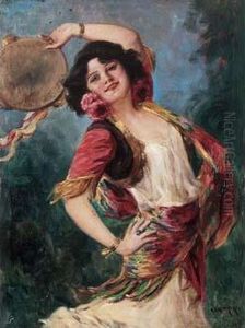 < La Danseuse Au Tambourin >. < La Danseuse Au Tambourin >.