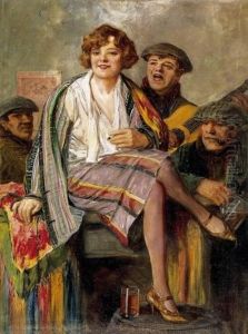 Little Girl And His Panelns by Richard Geiger