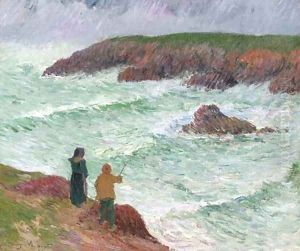 Les falaises pres de la mer by Henri Moret