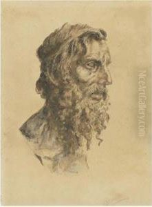 Studies Of The Heads Of Bearded Men by Vincenzo Gemito