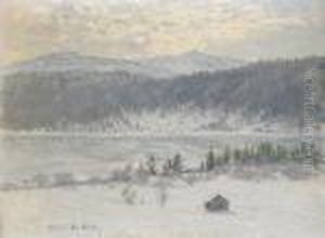 Aftonstamning Over Vinterlandskap - Motiv Fran Are Aftonstamning Over Vinterlandskap - Motiv Fran Are