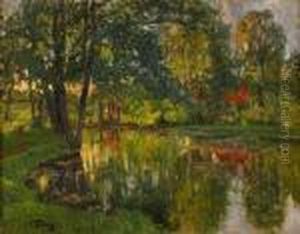 Landskap Med Vattendrag by Anton Genberg