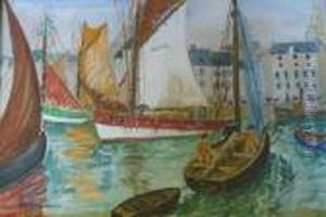 Bateaux De Peche Au Port by Lucien Genin