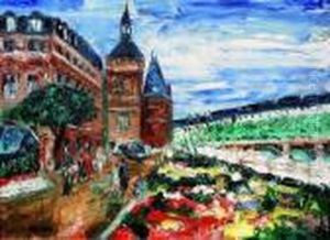 Paris, Marche Aux Fleurs Pres De La Conciergerie. by Lucien Genin