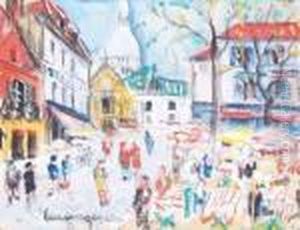 Place Du Tertre A Montmartre by Lucien Genin