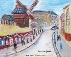 Montmartre,
Le Moulin De La Galette Et La Rue Lepic by Lucien Genin