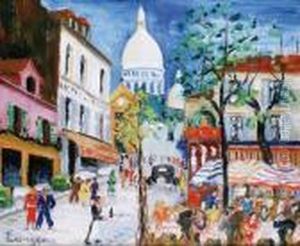 Montmartre,la Place Du Tertre by Lucien Genin