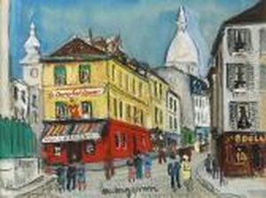 Montmartre, La Rue Norvins by Lucien Genin
