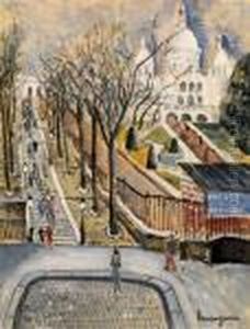 Le Funiculaire A Montmartre by Lucien Genin