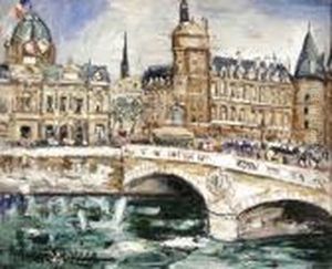 Les Quais Et La Conciergerie by Lucien Genin