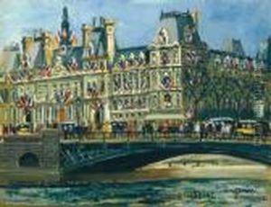 Fete Nationale A L'hotel De Ville De Paris by Lucien Genin