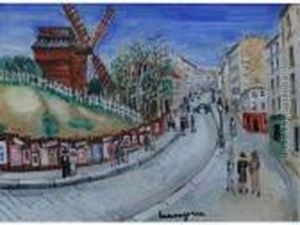 Montmartre, Le Moulin De La Galette by Lucien Genin