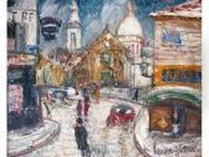 Place Du Tertre Sous La Neige by Lucien Genin