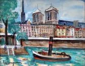 Remorqueurs Sur La Seine by Lucien Genin