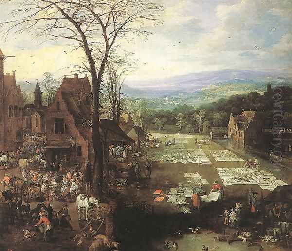 Flemish Market and Washing Place by Joos De Momper