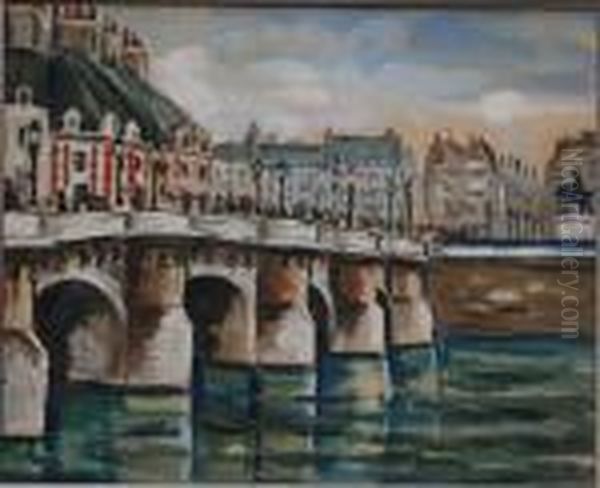 Le Pont Neuf Et La Statue D'henri Iv Gouache - view 1