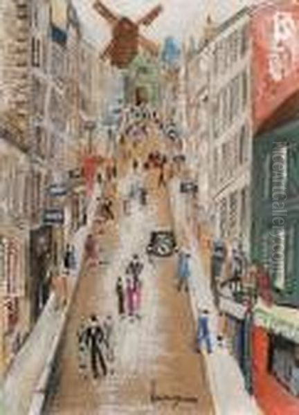 Rue Animee A Montmartre - view 1