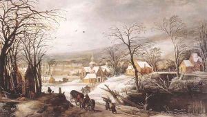 Winter landscape c. 1620 by Joos De Momper