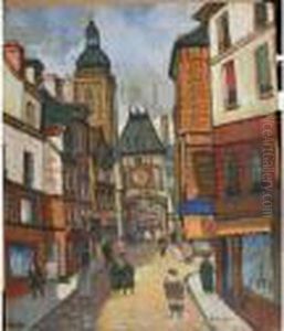 La Rue Du Gros Horloge A Rouen by Lucien Genin