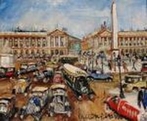 La Place De La Concorde, Circa 1930 by Lucien Genin