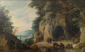 Monk's Hermitage in a Cave by Joos De Momper
