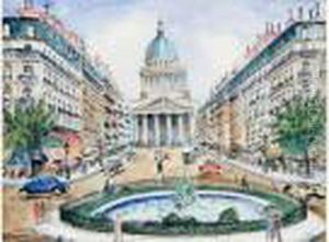 La Rue Soufflot, Paris by Lucien Genin