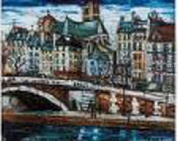 Pecheurs Sur Les Quais De La Seine - view 1