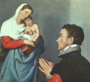 A Gentleman in Adoration before the Madonna 1560 by Giovanni Battista Moroni