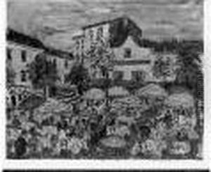 Montmartre : Place Du Tertre Chez La Mere Catherine. by Lucien Genin