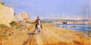 Self-Portrait Along The Route De La Salice, Antibes by Jean-Louis-Ernest Meissonier