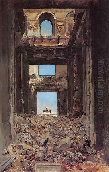 The Ruins of the Tuileries Palace after the Commune of 1871 - view 1