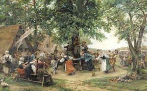 The village festival by Jean-Louis-Ernest Meissonier