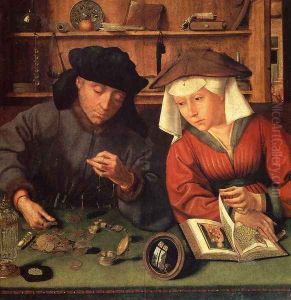 The Moneylender and his Wife 1514 by Quinten Metsys