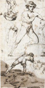 Double-sided Sheet Of Studies For A Gigantomachie