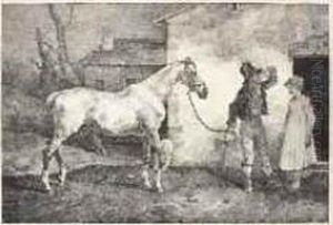 Vieux Cheval A La Porte D'une Auberge