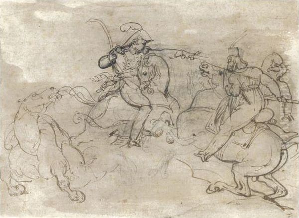 A Fight Between A General And A Cossack - view 1