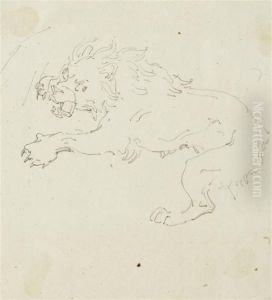 Study For A Lion by Theodore Gericault