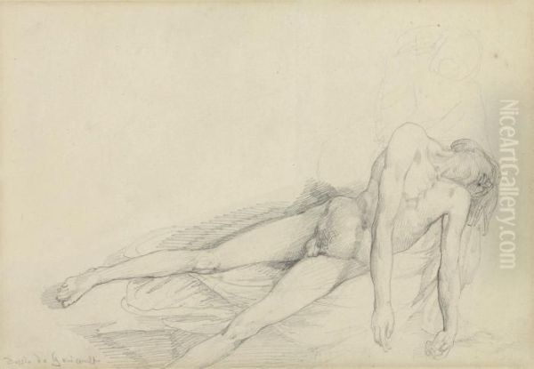 Study Of A Reclining Male Nude - view 1