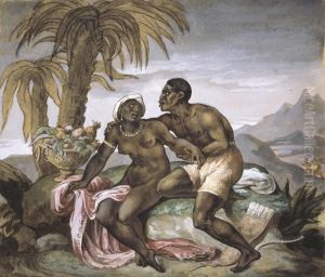 Couple De Noirs Dans Un Paysage