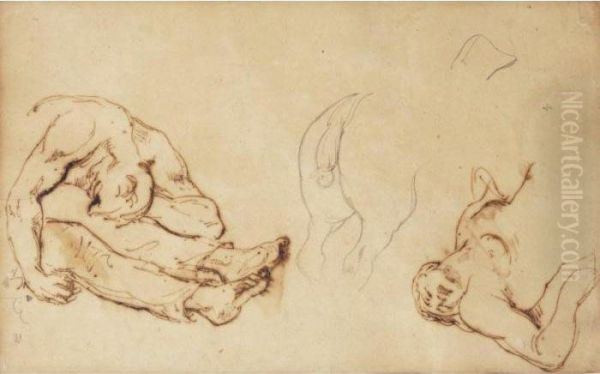 Deux Figures Pour Le 'radeau De La Meduse' Et Une Croupe De Cheval - view 1