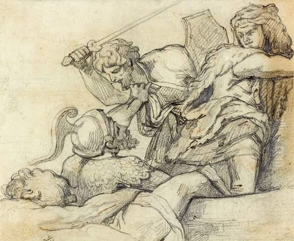 Etude D'apres La Bataille De Constantin De Raphael - view 1