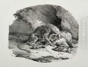 Cheval Devore Par Un Lion by Theodore Gericault