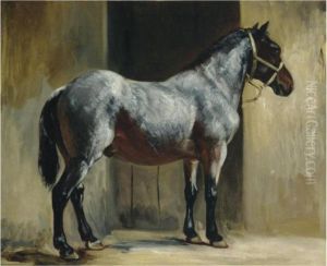 Cheval Attache A La Porte De L'ecurie