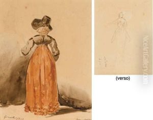 Jeune Anglaise I La Robe Rouge Vue De Dos (recto); Un Cavalier (verso)