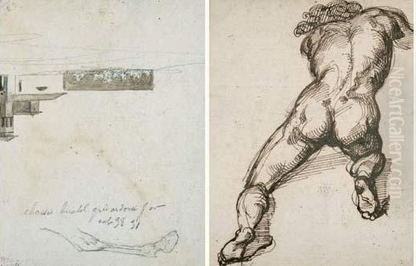 Homme A Genoux, Vu De Dos - view 1