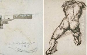 Homme A Genoux, Vu De Dos by Theodore Gericault