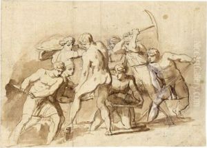 Recto : A Group Of Figures
Digging Verso : Other Figure Studies, Including Roman Soldiers by Theodore Gericault