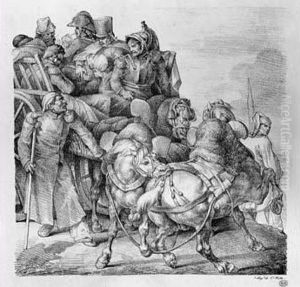 Chariot Charge De Soldats Blesses. 1818. by Theodore Gericault