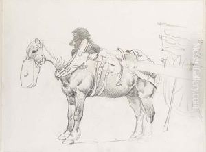 A Carthorse Eating From A Nosebag