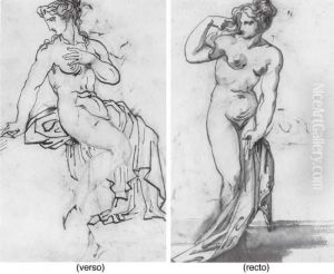 Women Bathing (recto); A Nude Seated Woman (verso) by Theodore Gericault